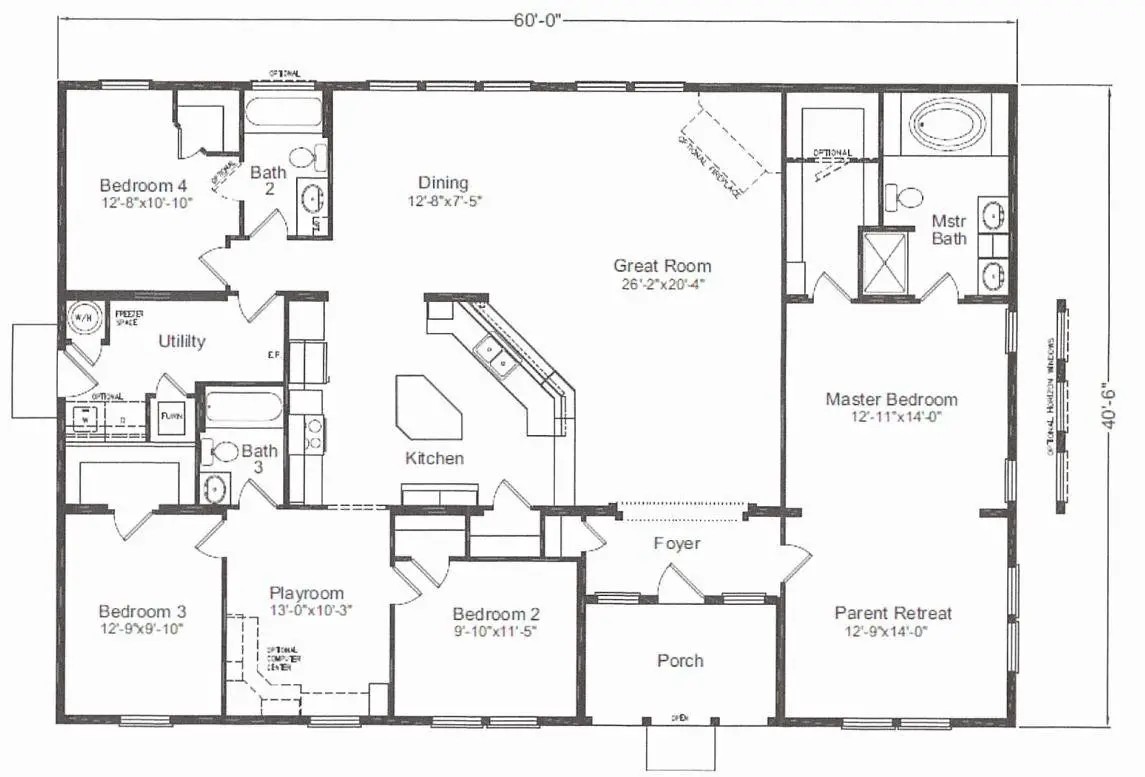 40x60 Barndominium floor plan