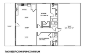 Small Barndominium Floor Plan 205