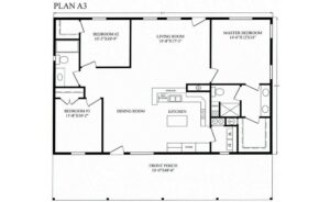3 Bedroom Barndominium Floor Plans Example 3-Plan 069