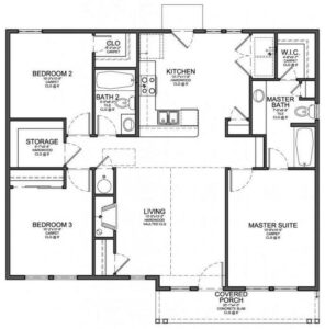 3 Bedroom Barndominium Floor Plans Example 4-Plan 070