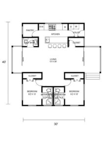 30x40 Barndominium Example 5-Plan 036