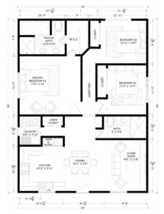30x40 Barndominium Example 6-Plan 039
