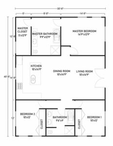 30x40 Barndominium Floor Plans- 104