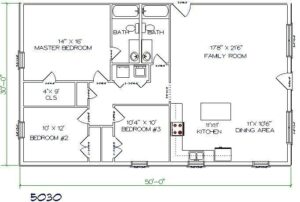 30x50 Barndominium Example 2-Plan 042