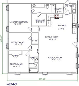40x40 Barndominium Floor Plans- 96