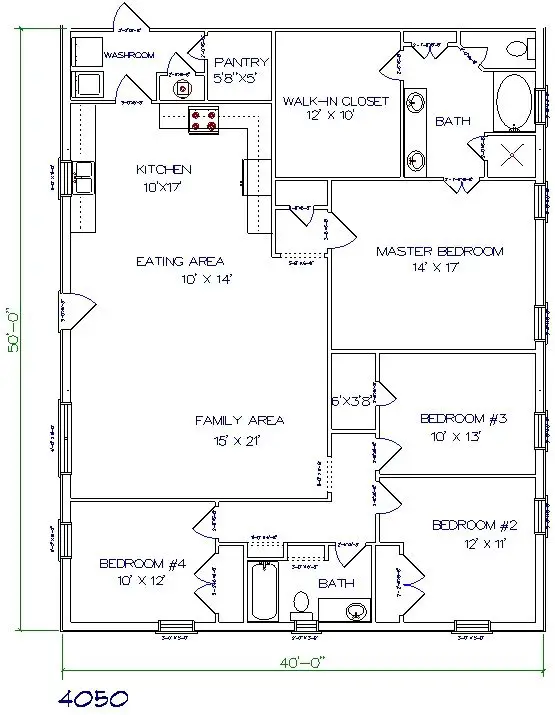 40x50 Barndominium Floor Plans- 99