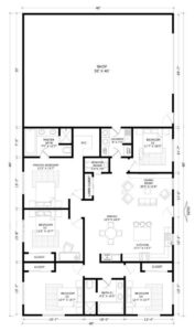 40x80 Barndominium Floor Plans With Shop Example 4-Plan 004