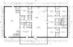 6 Bedroom Barndominium Floor Plans Example 5-Plan 085