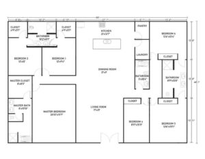 6 Bedroom Barndominium Floor Plans Example 8-Plan 088