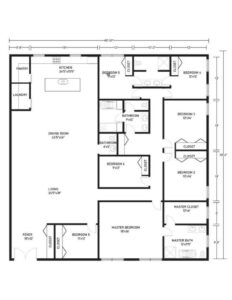 6 Bedroom Barndominium Floor Plans Example 9-Plan 089