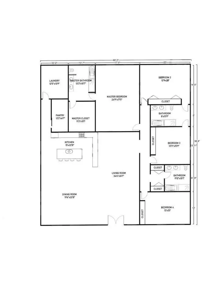 60x60 Barndominium Example 1-Plan 022