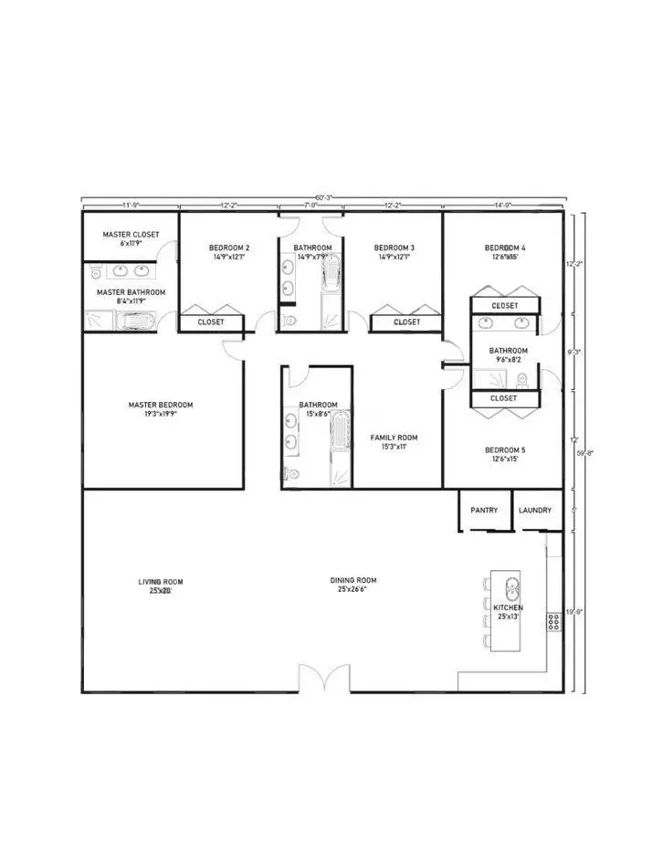 60x60 Barndominium Example 2-Plan 023