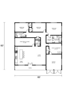 60x60 Barndominium Example 3-Plan 024