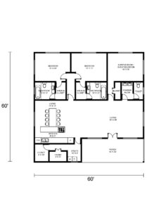 60x60 Barndominium Floor Plans- 98