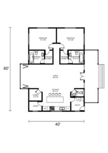 Barndominium Floor Plans With 2 Master Suites Example 6-Plan 060