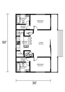 Barndominium Floor Plans With 2 Master Suites Example 7-Plan 061