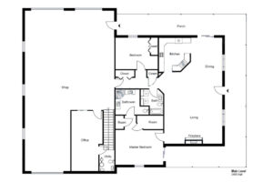 Barndominium Floor Plans with Shop- 114