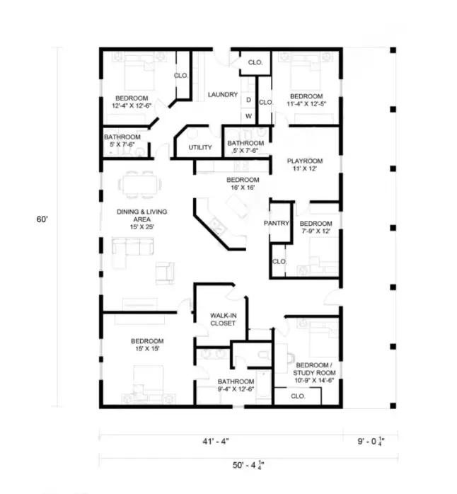 open concept barndominium floor plans 203 Example 7
