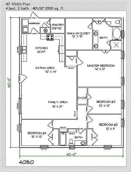 Example Floor Plan For A 2000 Sq Foot Barndominium