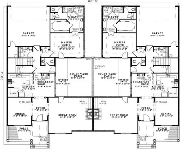 Barndominium duplex plans 262