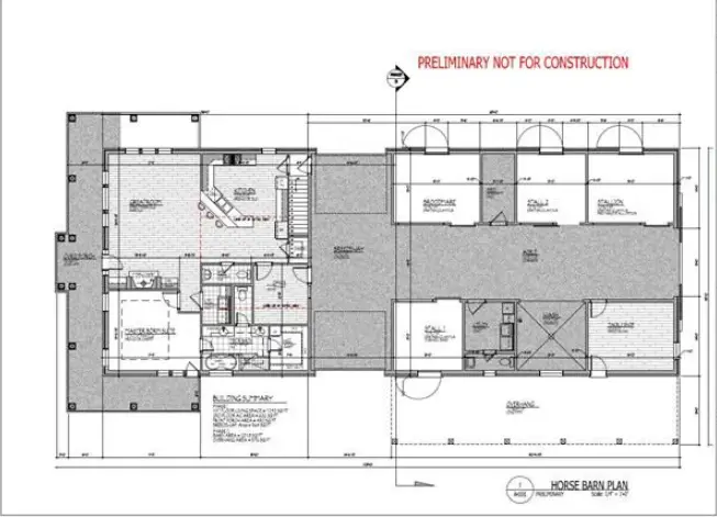 Barndominium with horse stall plans 252