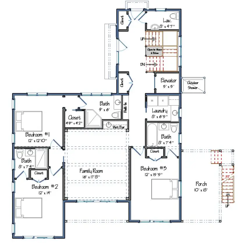 L-Shaped barndominium plan 235