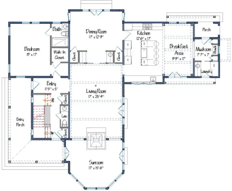 L-Shaped Barndominium Floor Plan With Cost