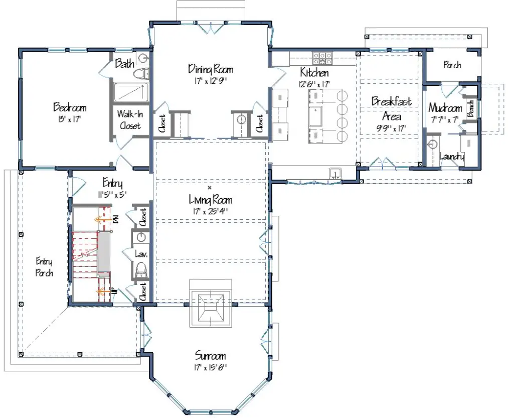 L-Shaped barndominium plan 236