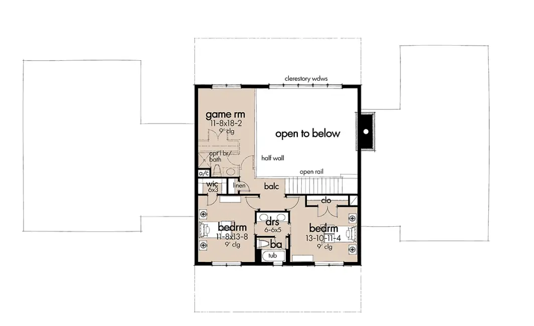 Two-Story Barndominium Floor Plans Example 1 Plan 116 (2nd floor)