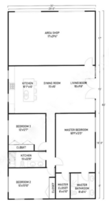 30x60 Barndominium Floor Plans With Shop: Updated Designs