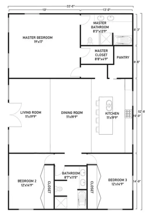 one story barndominium floor plans 156 Example 1