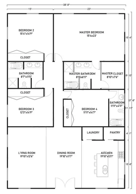 one story barndominium floor plans 157 Example 2