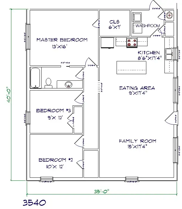 Metal barndominium plan 219