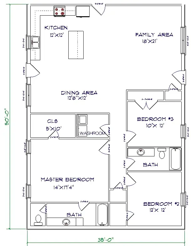Metal barndominium plan 220