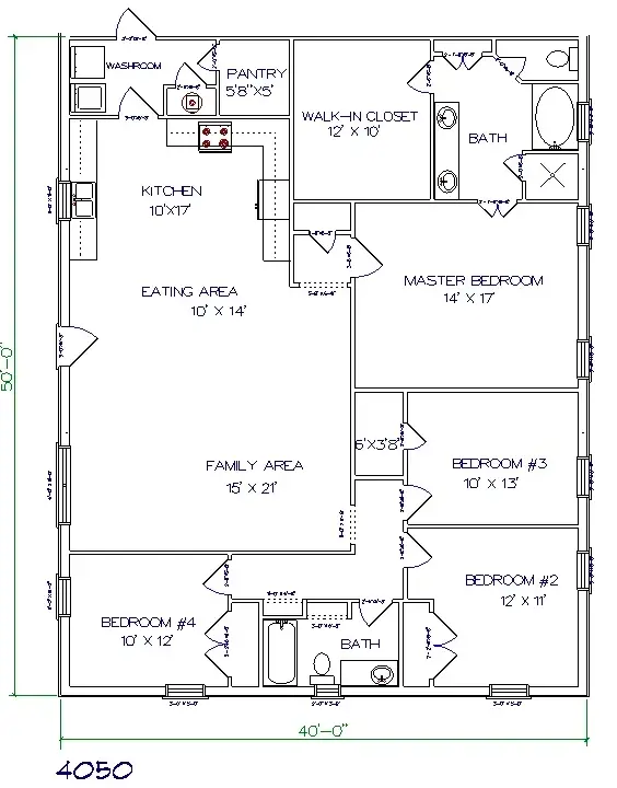 Metal barndominium plan 222