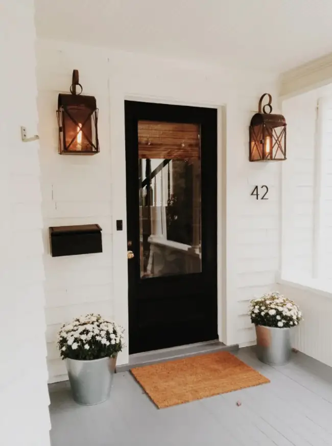 Modern cottage barndominium front doors Idea 6