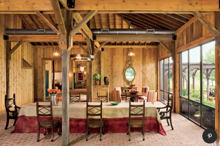 Wood-lined dining room Idea 3