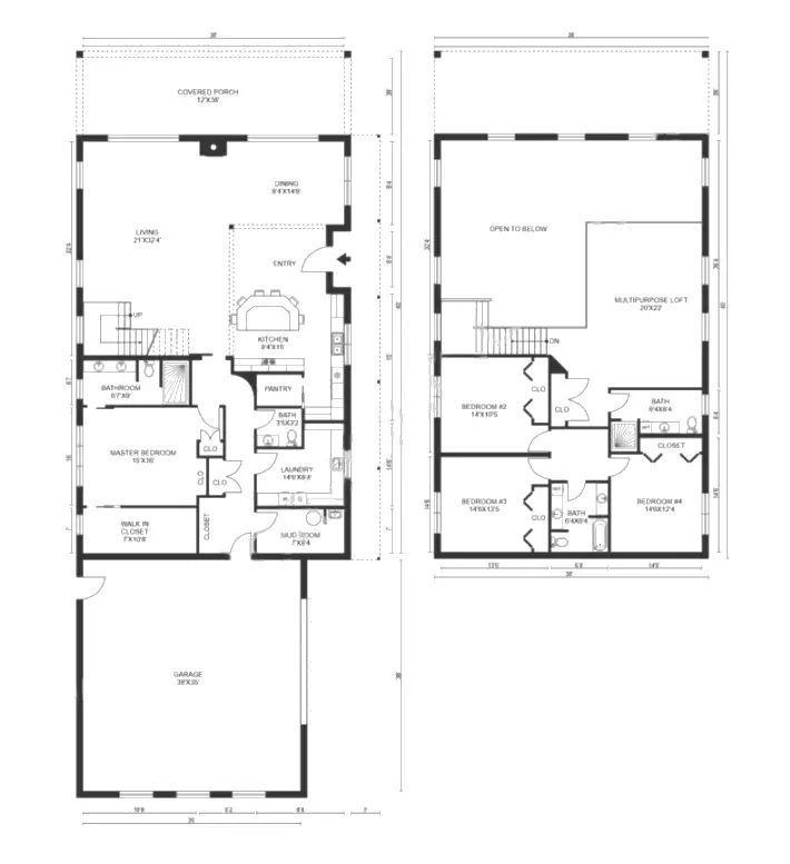 barndominium floor plans with loft Example 5 Plan 192 edited